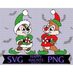 Chipmunk elves SVG, easy cut file for Cricut, Layered by colour