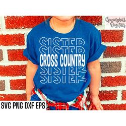 Cross Country Sister | Track Sis Svgs | Sports Season Cut Files | Running Quotes | T-shirt Designs | High School Track T
