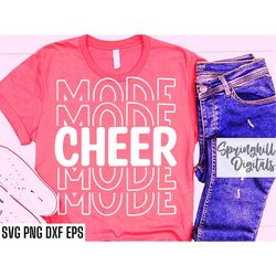Cheer Mode Svg | Cheerleading T-shirt | Cheer Team Cut Files | Football Season | Cheerleading Tshirt | Cheer Squad Pngs