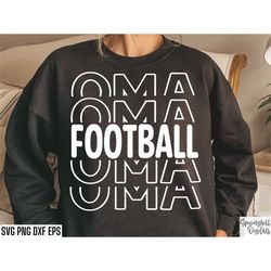 Football Oma Svg | School Sports Season | Football Grandma Svgs | T-shirt Designs | Junior High School Football | Colleg