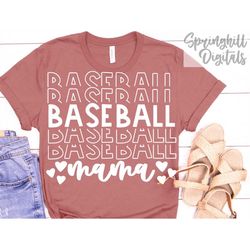 Baseball Mama | Sports Shirt Svgs | Mom T-Shirt Cut File | Sublimation Designs | Family Tshirt Svg | Baseball Season Svg
