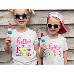 Kindergarten Teacher Shirt, Gift for Kindergarten Teacher, Kindergarten Rainbow Shirt, Hello Kindergarten Shirt, Kinderg