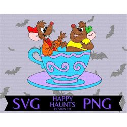Teacup mice SVG, easy cut file for Cricut, Layered by colour