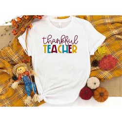 Thankful Teacher Shirt, Retro Fall Teacher Sweatshirt, Vintage Thanksgiving Plus Size, Fall Teacher Sweatshirt, Teacher