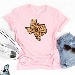 Texas Shirt, Leopard Print Shirt, Leopard Print Texas Shirt, Texas T-Shirt, State of Texas Shirts, State Shirts, Leopard