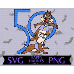 50th chip & dale SVG, easy cut file for Cricut, Layered by colour