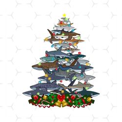 Fish Pinetree Christmas Svg, Animal Svg, Many Fish Svg, Christmas Bells Svg, Christmas Decoration Svg, Christmas Light S