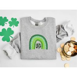 Shamrock Leopard Rainbow St Patrick's Day T-Shirt | Vintage St Patricks Day Shirt | Cute St Paddys Tee | Gift For BFF |