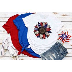 4th of July Sunflower Shirt,Freedom Shirt,Fourth Of July Shirt,Patriotic Shirt,Independence Day Shirts,Patriotic Family