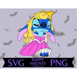 Sleeping stitch SVG, easy cut file for Cricut, Layered by colour