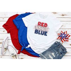 Red White Blue Shirt, Stars and Stripes, July 4th Shirt, 4th of July Shirt, Unisex Tshirt, Kids July 4th Shirt, Cute Jul