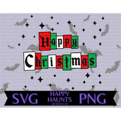Happy Christmas  SVG, easy cut file for Cricut, Layered by colour