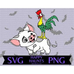 Pua and hei hei SVG, easy cut file for Cricut, Layered by colour