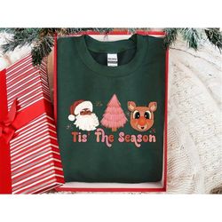 Tis the season Christmas Sweatshirt, Cute Christmas Sweatshirt, Christmas Sweatshirt, Retro Christmas sweatshirt, Reinde