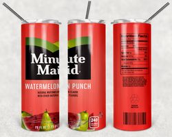 Minute Maid Watermelon Punch Tumbler Wrap Design - PNG Sublimation Printing Design - 20oz Tumbler Designs.