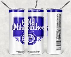 Old Milwaukee Light Beer Can Tumbler Wrap Design - PNG Sublimation Printing Design - 20oz Tumbler Designs.