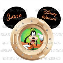 Goofy Mickey Mouse head ears DCL porthole png digital file sublimation print Waterslide tshirt design