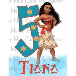 Moana Birthday image ANY NAME NUMBER png digital file sublimation print Waterslide tshirt design