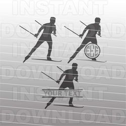 Male Cross Country Skier SVG File,Man Cross Country Skiing svg,Guy XC Skier svg -Commercial & Personal Use- Cricut,Silho