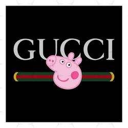 Gucci Peppa Black Background Svg, Brand Svg, Gucci Svg, Peppa Svg, Gucci Brand Svg, Gucci Bloom Svg, Gucci Bag Svg, Gucc