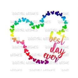 Best Day ever Mickey Mouse rainbow ears image png digital file sublimation print Waterslide tshirt design