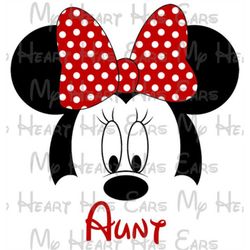 Minnie Mouse face aunt image png digital file sublimation print Waterslide tshirt design