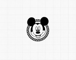 Checkered Mickey Mouse, Movie, Retro, Ears Head, Svg Png Dxf Formats, Cut, Cricut, Silhouette