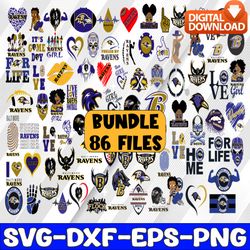 Bundle 86 Files Baltimore Ravens Football Team Svg, Baltimore Ravens Svg, NFL Teams svg, NFL Svg, Png Dxf,Eps, Instant D
