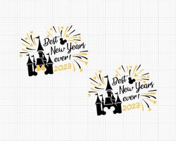 2023, Best New Years Ever, Mickey Minnie Mouse, Castle, Bow, Matching, Couple, Svg and Png Formats, Cut, Cricut, Silhoue
