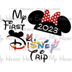 My first WDW trip 2023 Minnie Mouse ears image png digital file sublimation print Waterslide tshirt design