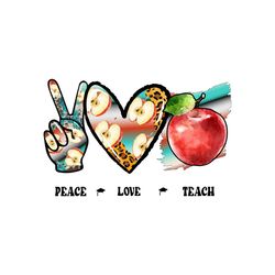 Peace Love Teach Cowhide Png