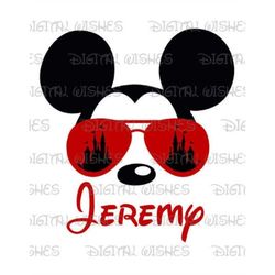 Mickey Mouse aviator glasses with Cinderella castle image png digital file sublimation print Waterslide tshirt design