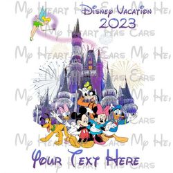 WDW Mickey Mouse and gang Cinderella castle 2023 Family vacation image png digital file 2 sublimation print Waterslide t