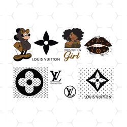 Louis Vuitton Logo Bundle Svg, Brand Svg, Louis Vuitton Svg, Louis Vuitton Girl Svg, Mickey Mouse Svg, Louis Vuitton Bra