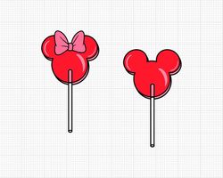 Sweet Lollipop, Love, Mickey Minnie Mouse, Valentine's Day, Sugar Stick, Candy, Svg Png Dxf Formats, Cut, Cricut, Silhou