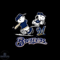 Milwaukee Brewers Shirt Svg Snoopy And Charlie Brown Milwaukee Brewers Vector, Gift For MLB Svg Diy Craft Svg File For C