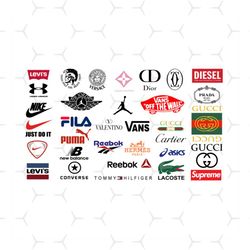 Logo Fashion Brand Bundle Svg, Brand Svg, Gucci Svg, Dior Svg, Nike Svg, Louis Vuitton Svg, Vans Svg, Superme Svg, Conve