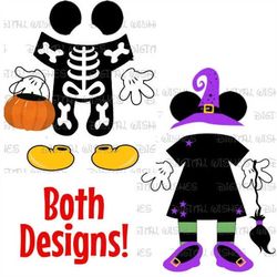 Mickey Minnie Mouse skeleton witch Halloween DCL cruise door body parts  images png digital file sublimation print Water