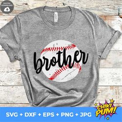Baseball Brother Svg, Baseball Svg, Baseball Shirt, Grunge Distressed Svg Cut Files for Cricut & Silhouette, Png