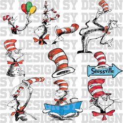 cat in the hat png, cricut, silhouette cut file, instant download