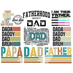 Fathers Day Svg Png Bundle The Cool Dad The Man The Myth The Legend Daddy Saurus First Father's Day Quotes Fatherhood Ra