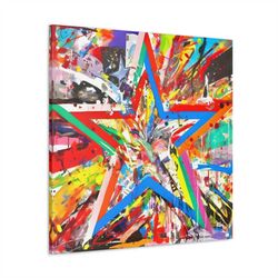 Splatter Star Colorful Pop Art Canvas Print