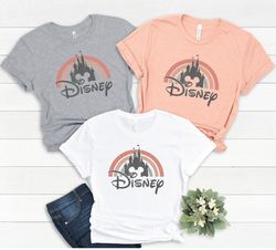 Disney Rainbow Castle Shirt, Disney Castle Shirt, Disney Family Shirt, Disney Retro Shirt,Disneyworld Shirt, Disneyland