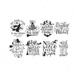Drink Up Witches ,Witch To The Wine Bundle Svg, Drinking Svg, Witch Svg, Free Flying Lessons Svg, Witch Hat Svg, Drink U