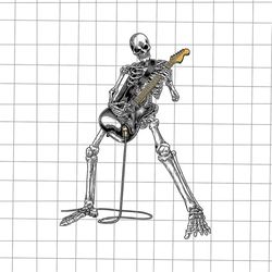 Skeleton Guitar Halloween Png, Skeleton Rock Band Png, Rock Band halloween Png, Skeleton Halloween Png