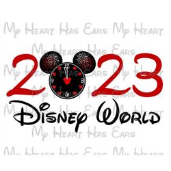 New Year 2023 Countdown Clock Mickey Mouse head ears image png digital file sublimation print Waterslide tshirt design