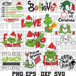 Grinch SVG, Grinch Face SVG, Grinch, Grinch Svg Bundle, Grinch face svg bundle Clipart, Cricut, Digital Vector Cut File,