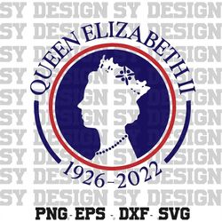 Queen Elizabeth II life dates emblem SVG PNG / The queens birth and death dates / A Royal emblem design for Queen Elizab