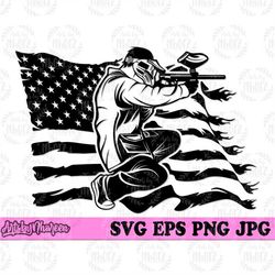 US Paintball Player svg, Sports War Zone Game dxf, Target Shooting Clipart, Combat Squad Team T-shirt Design Jpeg png, M