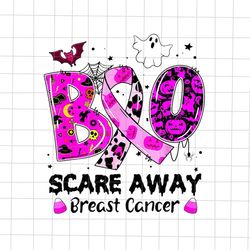 Boo Scare Away Breast Cancer Png, Boo Scare Halloween Png, Pink Breast Cancer Halloween Png, Boo Halloween Png